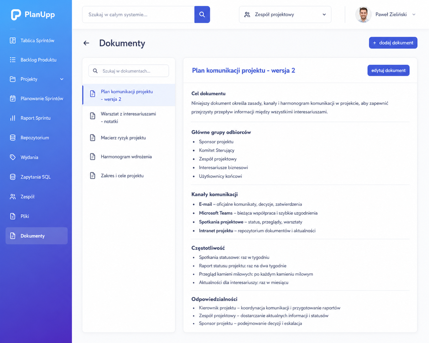 Documents view